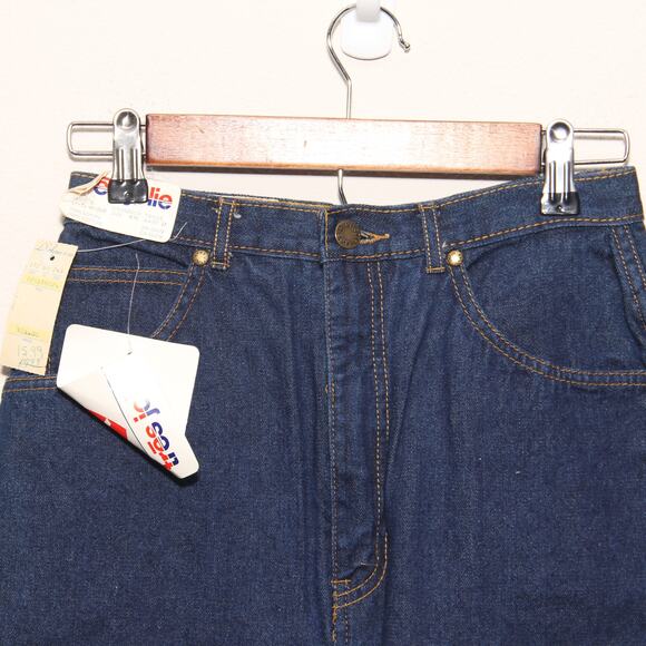 Vintage Tres Jolie Denim Skirt Size 9/10 Cotton Front slit NEW - Picture 2 of 7